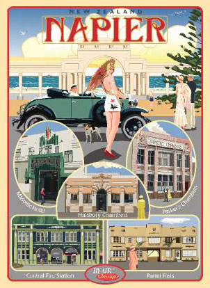 Art Deco buildings cream